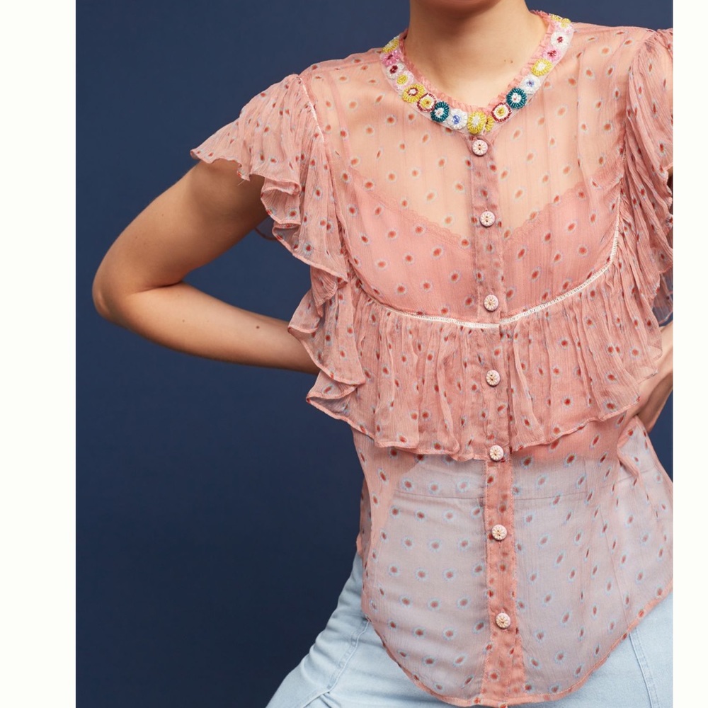 Beaded ruffled Blouse
